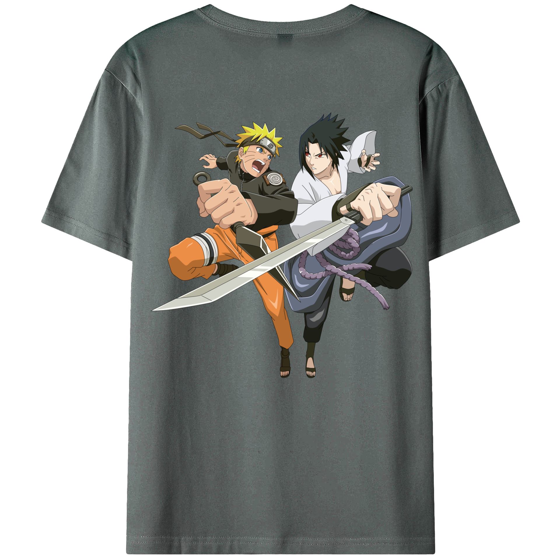（画像用） NARUTO -ナルト- うずまき ナルト Uzumaki Naruto 綿100％ メンズ半袖Tシャツ（バックプリント） 通気性